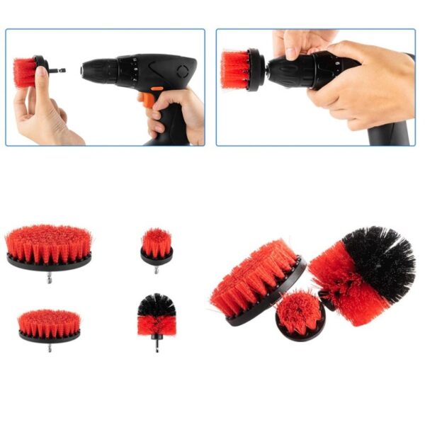 Set 12 Accesorii pentru Curatare Auto, , Interior si Exterior, Rosu - imagine 3