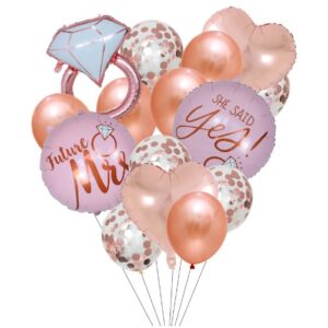 Set 15 baloane pentru Nunta, , baloane pentru decor, din folie de aluminiu,  30 x 50 cm, Rose