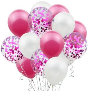 Set 15 baloane pentru petrecere, , alb/roz, 30 cm