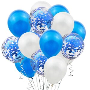 Set 15 baloane pentru petrecere, , albastru/ alb, 30 cm