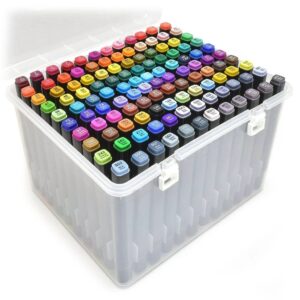 Set 168 Markere, , cu Alcool Touch Room, Cutie Plastic Inclusa, 2 Varfuri, Multicolor