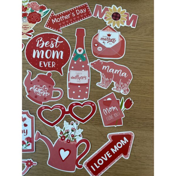 Set 18 Accesorii pentru Petrecere, , Props pentru Photo Corner, Tematica Ziua Mamei, Multicolor - imagine 3