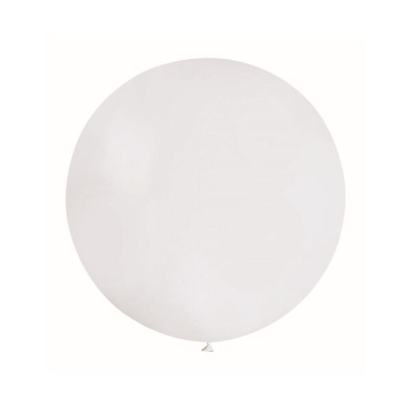 Set 2 Baloane din Latex, , Model Party Jumbo, 90 cm, Alb si Bej, 35 g - imagine 2