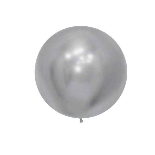 Set 2 Baloane din Latex, , Model Party Jumbo, 90 cm, Auriu Argintiu, 35 g - imagine 2