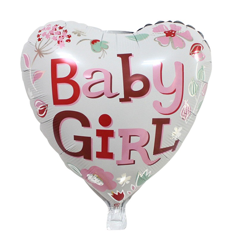 Set 2 Baloane din Folie Metalizata, , Figurine Inima si Cerc, Tema Botez Fetita, 45 cm, Ambalaj Individual, Pai Inclus, Umflare cu Aer sau Heliu, Roz - imagine 3