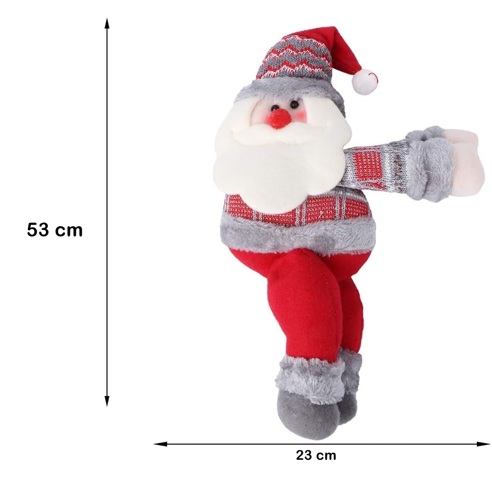 Clema pentru perdea, prindere cu arici, model Mos Craciun, material textil/poliester, 53 x 23 cm, multicolor - imagine 3