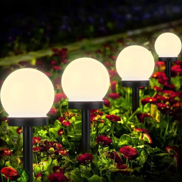 Set 2 Lampi Solare LED, , Forma Sferica, Tip Glob, Diametru 10 cm, Alb Cald - imagine 2