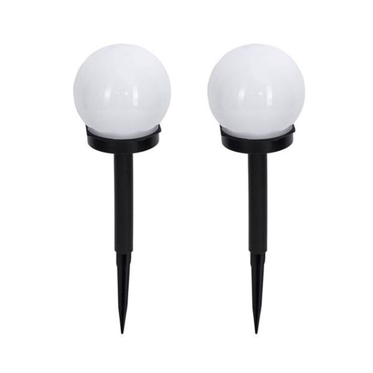 Set 2 Lampi Solare LED, , Forma Sferica, Tip Glob, Diametru 10 cm, Alb Cald