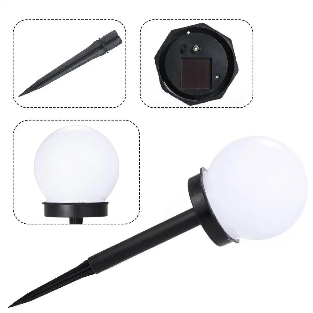 Set 2 Lampi Solare LED, , Forma Sferica, Tip Glob, Diametru 10 cm, Alb Rece - imagine 2