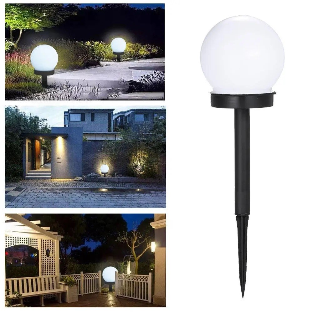 Set 2 Lampi Solare LED, , Forma Sferica, Tip Glob, Diametru 10 cm, Alb Rece - imagine 3