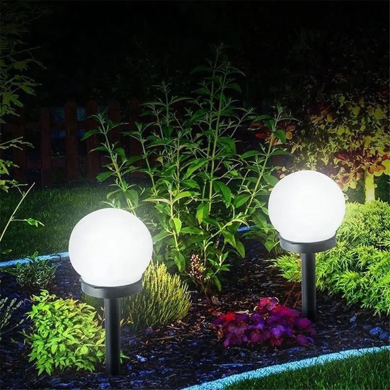 Set 2 Lampi Solare LED, , Forma Sferica, Tip Glob, Diametru 10 cm, Alb Rece - imagine 4