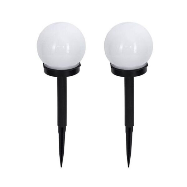 Set 2 Lampi Solare LED, , Forma Sferica, Tip Glob, Diametru 10 cm, Alb Rece