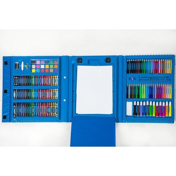 Set 208 Piese, Complet pentru Pictura si Desen, , Tip Servieta, 3-12 Ani, 32 x 27 x 5 cm, Albastru - imagine 4