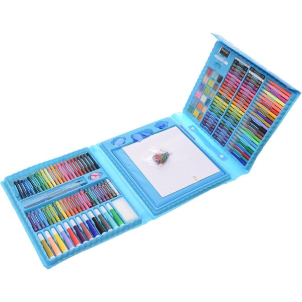 Set 208 Piese, Complet pentru Pictura si Desen, , Tip Servieta, 3-12 Ani, 40.5 x 5 x 30 cm, Albastru