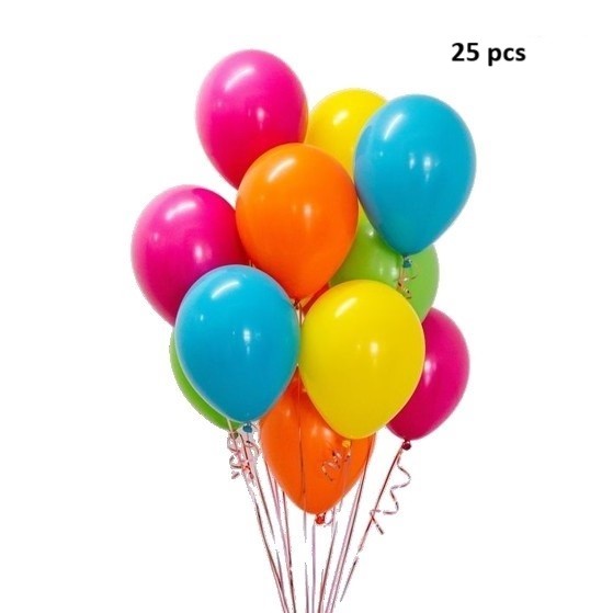 Set 25 Baloane din Latex,  Metalizate, Model Party, 30 cm, Multicolore, 2.8 g - imagine 2