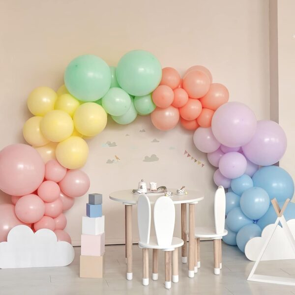 Set 25 Baloane din Latex, , Model Party, 13 cm, Multicolore, Culori Pale, 1 g - imagine 3