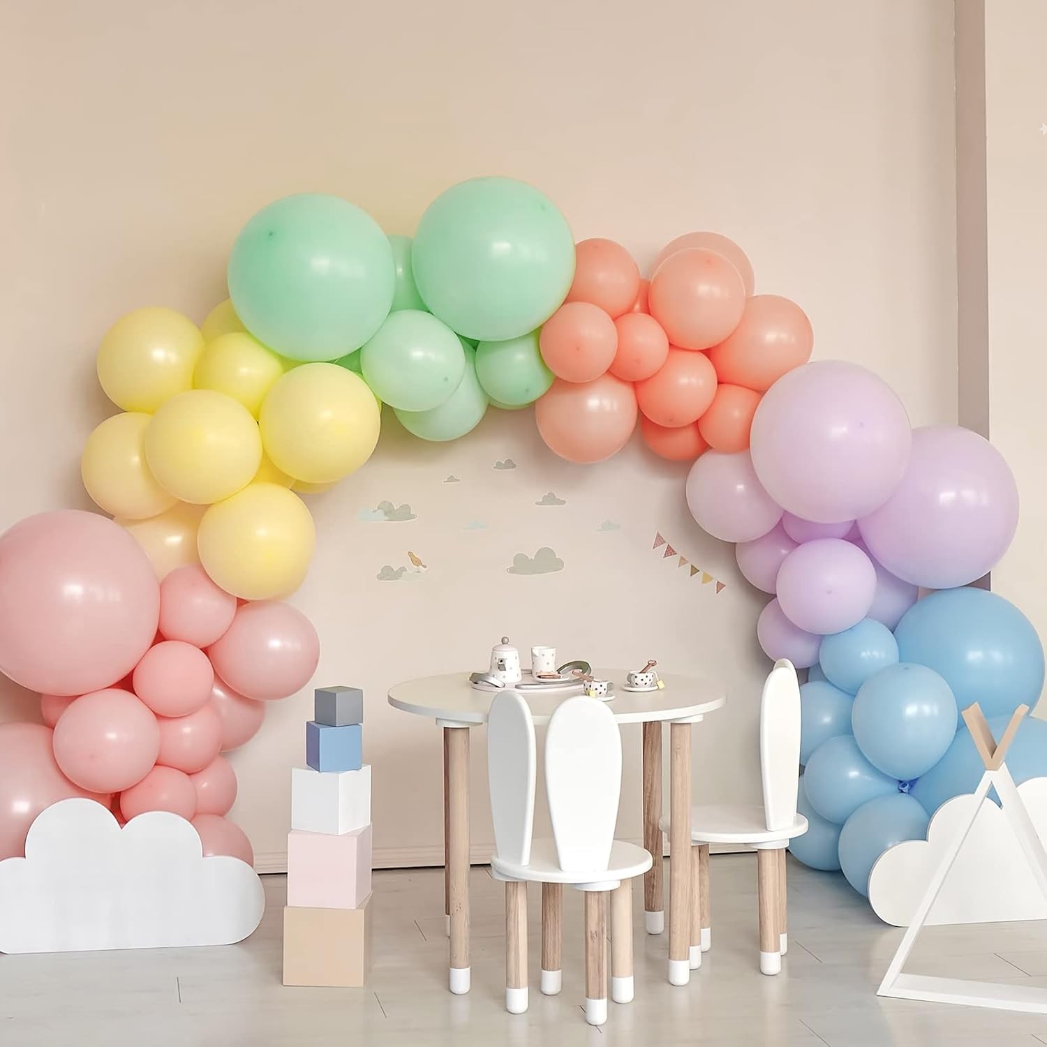 Set 25 Baloane din Latex, , Model Party, 13 cm, Multicolore, Culori Pale, 1 g - imagine 3