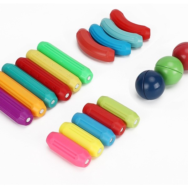 Set 25 de Piese Magnetice de Constructie, , Puzzle, Forme, 3 Ani, ABS, Magnet, 16x6x14 cm, Multicolor - imagine 2