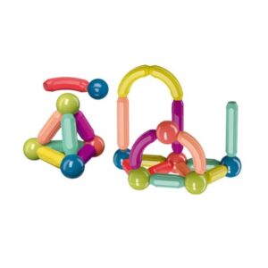 Set 25 de Piese Magnetice de Constructie, , Puzzle, Forme, 3 Ani, ABS, Magnet, 16x6x14 cm, Multicolor
