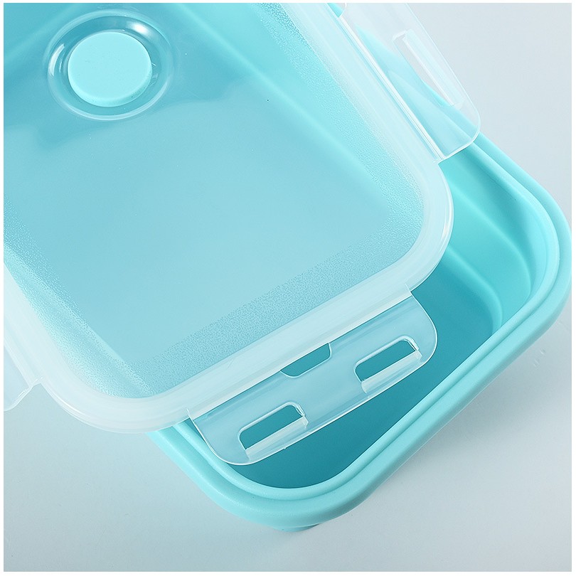 Set 3 caserole pliabile , din silicon, rezistenta la temperaturi ridicate, usor de depozitat si curatat, 350/500/800 ml, utilizare in cuptorul cu microunde, albastra - imagine 2