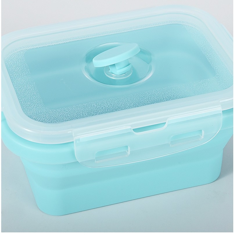 Set 3 caserole pliabile , din silicon, rezistenta la temperaturi ridicate, usor de depozitat si curatat, 350/500/800 ml, utilizare in cuptorul cu microunde, albastra - imagine 4