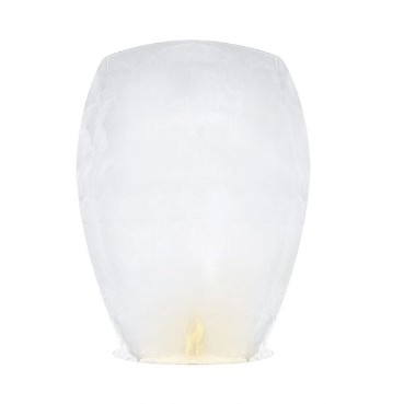 Set 3 Lampioane Zburatoare, , Hartie Biodegradabila, 82 x 45 x 31 cm, Alb