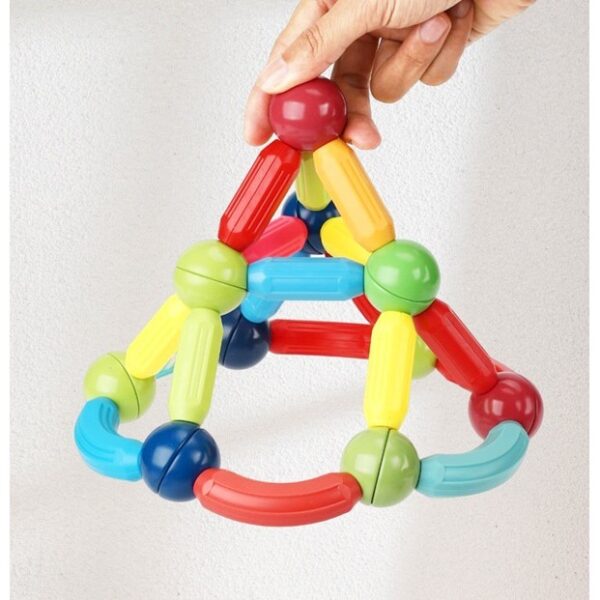 Set 36 de Piese Magnetice de Constructie, , Puzzle, Forme, 3 Ani, ABS, Magnet, 18x6x16 cm, Multicolor - imagine 4
