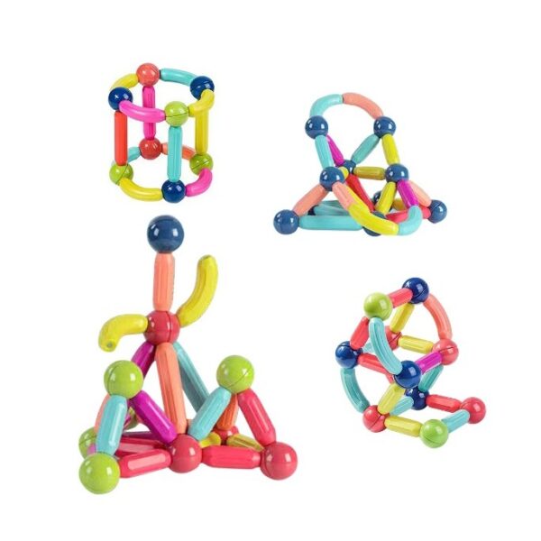 Set 36 de Piese Magnetice de Constructie, , Puzzle, Forme, 3 Ani, ABS, Magnet, 18x6x16 cm, Multicolor