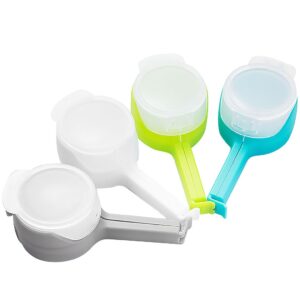 Set 4 cleme cu capac , pentru sigilare pungi alimente, material ABS, multicolor