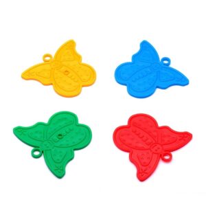 Set 4 Greutati pentru Baloanele cu Heliu, , 30 grame, Plastic, Forma Fluture, Multicolor