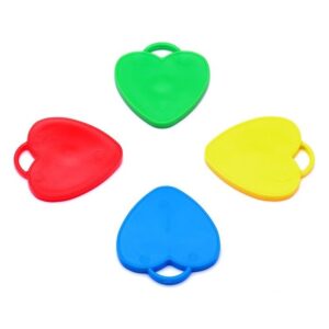 Set 4 Greutati pentru Baloanele cu Heliu, , 32 grame, 8 grame Fiecare, Plastic, Forma Inima, Multicolor