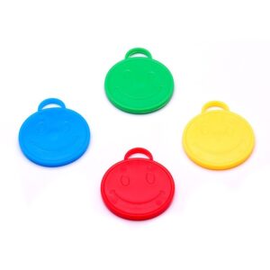 Set 4 Greutati pentru Baloanele cu Heliu, , 32 grame, 8 grame Fiecare, Plastic, Forma Smiley Face, Multicolor