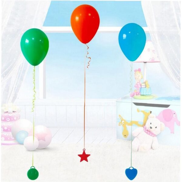 Set 4 Greutati pentru Baloanele cu Heliu, , 32 grame, 8 grame Fiecare, Plastic, Forma Stelute, Multicolor - imagine 4