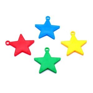 Set 4 Greutati pentru Baloanele cu Heliu, , 32 grame, 8 grame Fiecare, Plastic, Forma Stelute, Multicolor