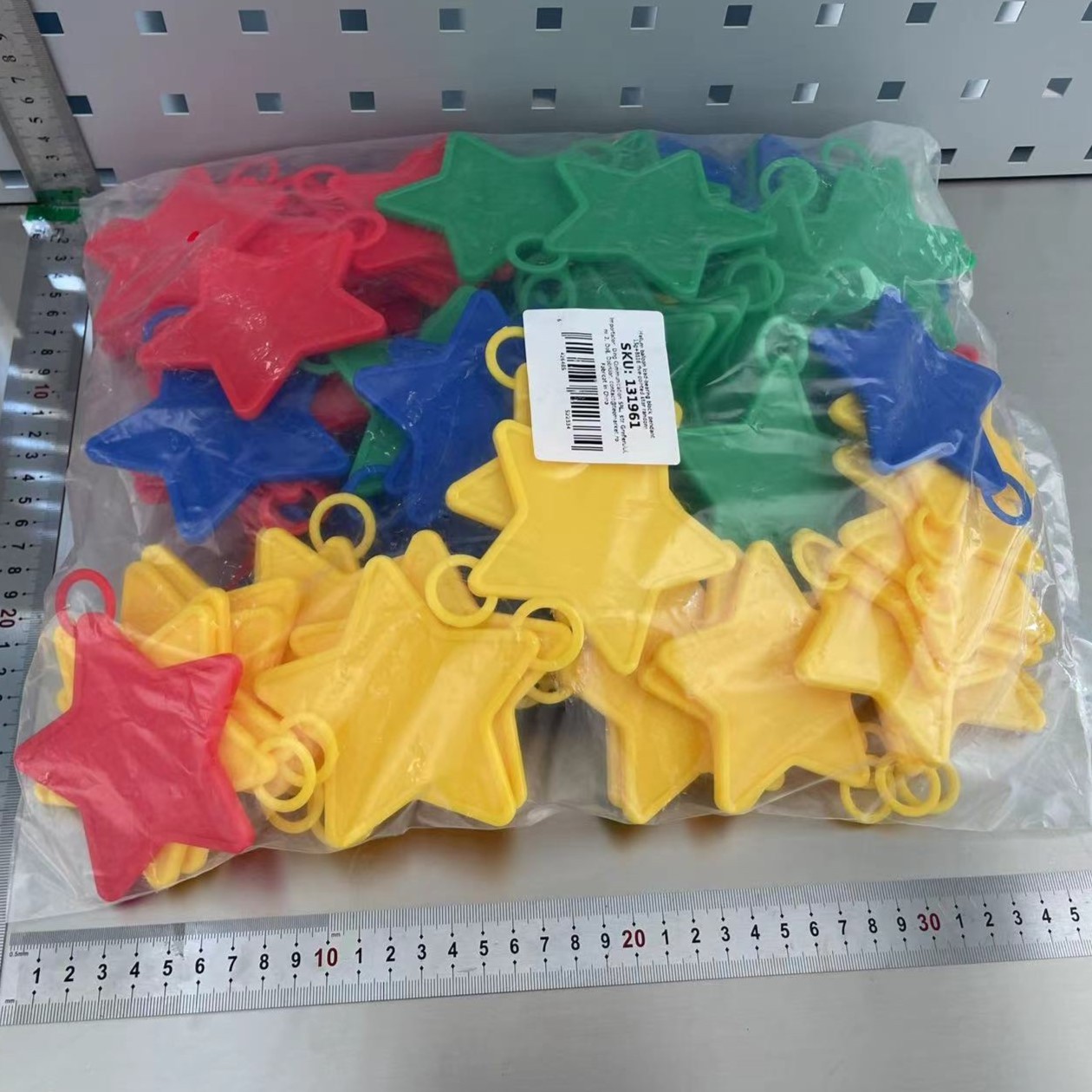 Set 4 Greutati pentru Baloanele cu Heliu, , 60 grame, 15 grame fiecare, Plastic, Forma Stelute, Multicolor - imagine 2