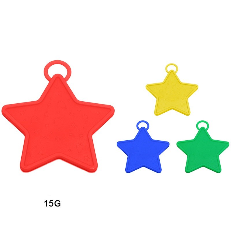 Set 4 Greutati pentru Baloanele cu Heliu, , 60 grame, 15 grame fiecare, Plastic, Forma Stelute, Multicolor - imagine 3