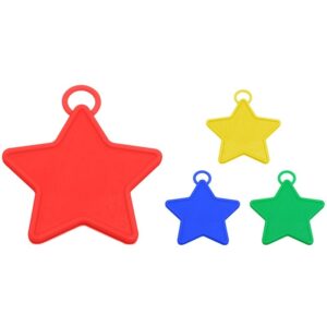 Set 4 Greutati pentru Baloanele cu Heliu, , 60 grame, 15 grame fiecare, Plastic, Forma Stelute, Multicolor