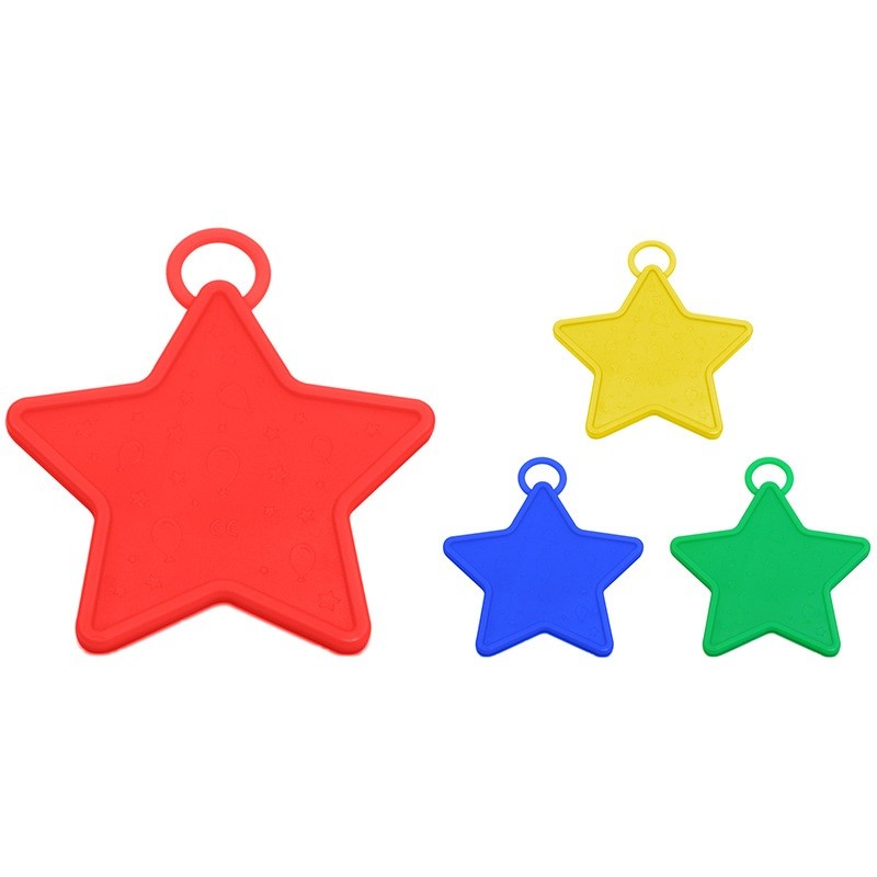 Set 4 Greutati pentru Baloanele cu Heliu, , 60 grame, 15 grame fiecare, Plastic, Forma Stelute, Multicolor