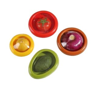 Set 4 Recipiente pentru Pastrarea Proaspata a Legumelor, , Cutii Portabile Sigilate Anti-oxidare, 4 Forme Diferite pentru Legume sau Fructe, Culori diferite