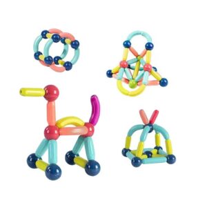 Set 42 de Piese Magnetice de Constructie, , Puzzle, Forme, 3 Ani, ABS, Magnet, 20x6.5x18 cm, Multicolor