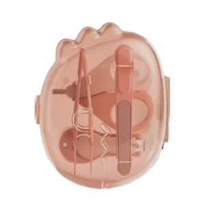 Set 4in1 de Ingrijire Unghii pentru Bebelusi, , Cutie de Depozitare Dinozaur Transparent, 0-6 Ani, 11.5 x 9 x 3 cm, Roz