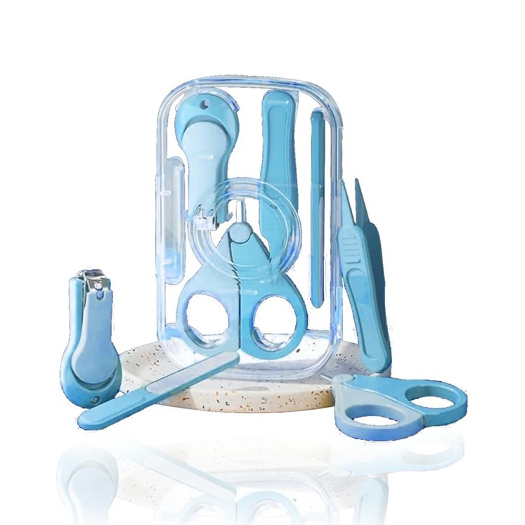 Set 4in1 de Ingrijire Unghii pentru Bebelusi, , Cutie de Depozitare Texturata, 0-6 Ani, 13.6x8x2 cm, Albastru - imagine 2