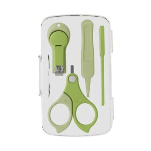 Set 4in1 de Ingrijire Unghii pentru Bebelusi, , Cutie de Depozitare Transparenta, 0-6 Ani, 13.6x8x2 cm, Verde