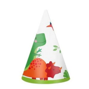 Set 6 Coifuri cu Dinozauri, , Accesorii pentru Petrecere, Tematica Aniversare, 19x15 cm, Multicolor