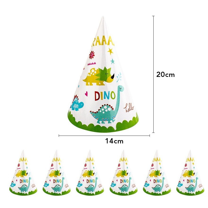 Set 6 Coifuri, , Colectia Dino Park, 20 x 14 cm, din Carton, Multicolor - imagine 3