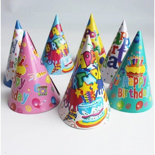Set 6 Coifuri, , Petrecere Copii, din Carton, 20 x 13.5 cm, Model 6 Happy Birthday, Multicolor - imagine 4