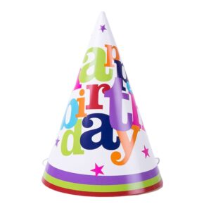 Set 6 Coifuri Happy Birthday, , pentru Petrecere, Tematica Aniversare, 19x15 cm, Multicolor