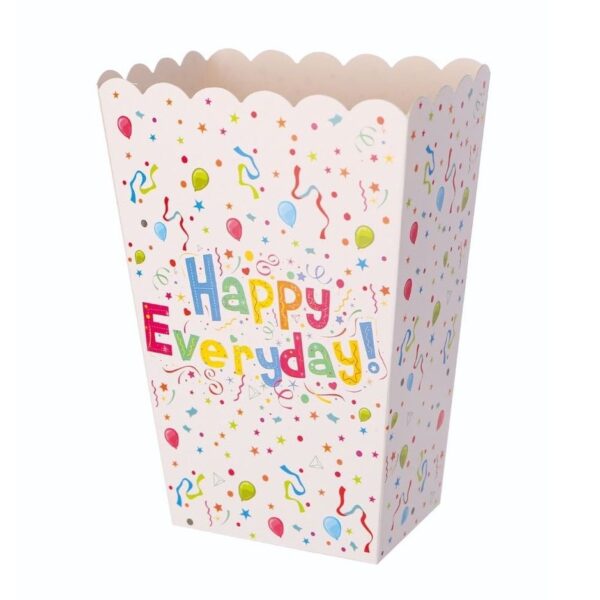 Set 6 Cutii de PopCorn, , Model Happy Everyday, 17 x 15 cm, Multicolor - imagine 3