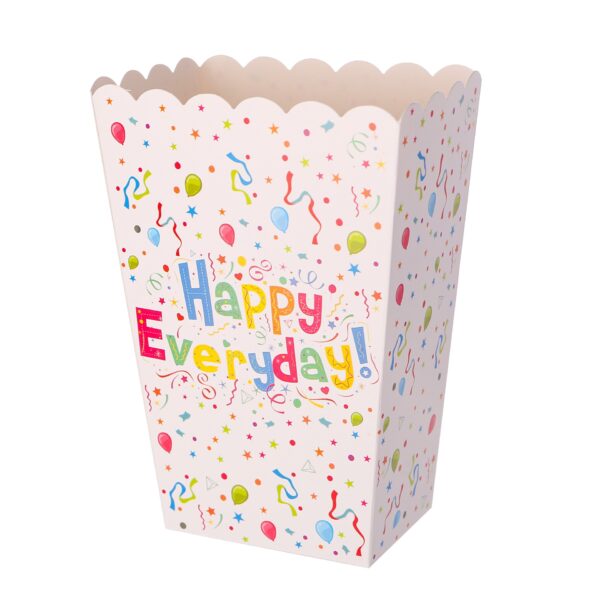 Set 6 Cutii de PopCorn, , Model Happy Everyday, 17 x 15 cm, Multicolor