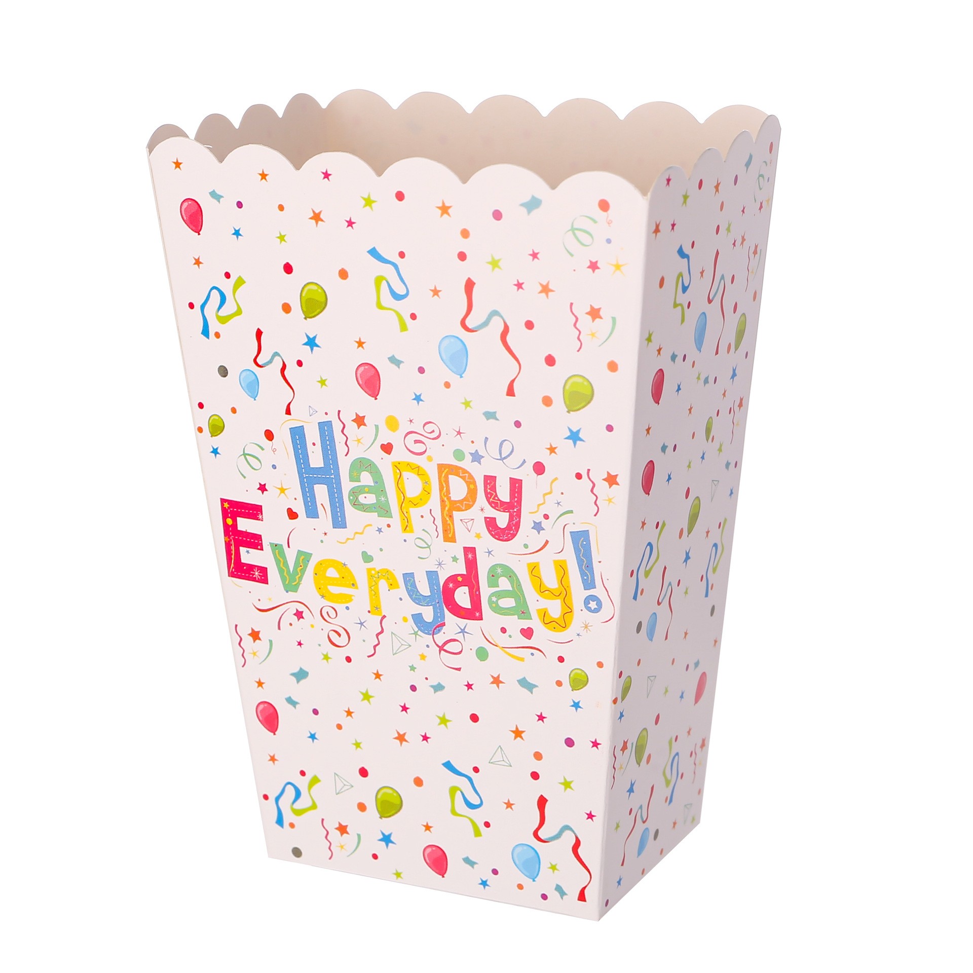 Set 6 Cutii de PopCorn, , Model Happy Everyday, 17 x 15 cm, Multicolor